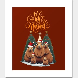 Feliz navidad, Capybara tree Christmas, Capybara Pets, Cute capybara Posters and Art